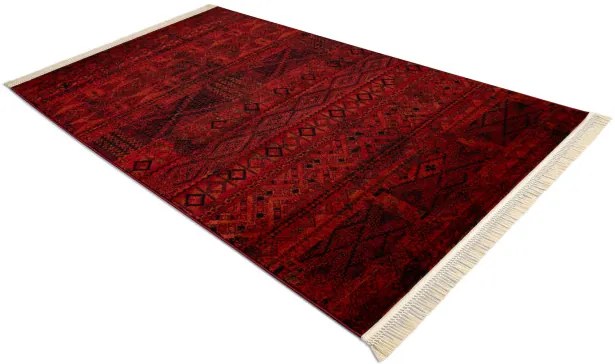 Koberec ORIENT 4722 so strapcami / orientálny, bordový / čierny