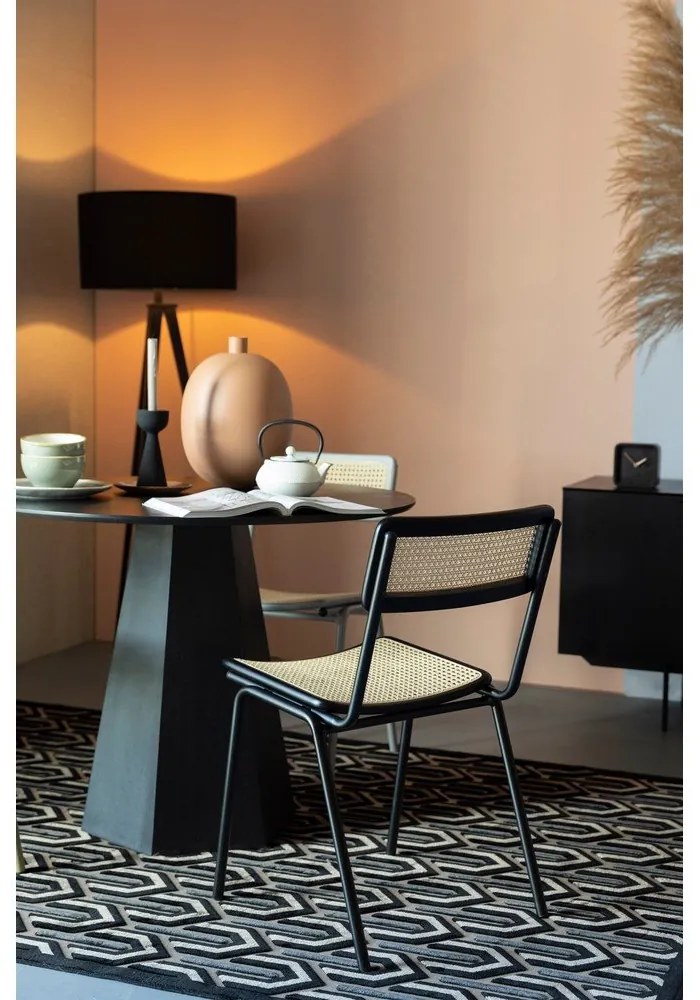 Čierne ratanové jedálenské stoličky v súprave 2 ks Jort - Zuiver