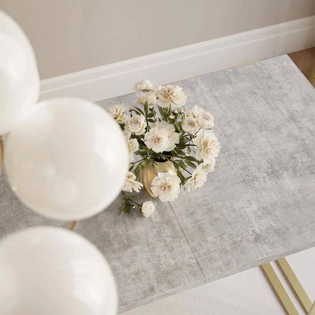 ROZKLADACÍ JEDÁLENSKÝ STÔL BENITO BELLATO ŠEDÝ + ZLATÝ