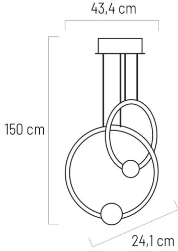 Klausen 142039 - LED Stmievateľný luster na lanku LIV LED/50W/230V čierna + DO