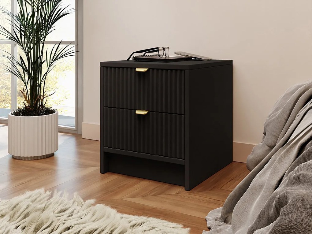 Nočný stolík Razimo 2SZ, Farby: Biely velvet