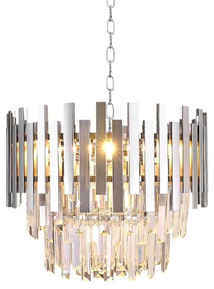EUlight Luster Aspen, 1x krištáľové/chrómové kovové tienidlo, (fi 45cm), ch