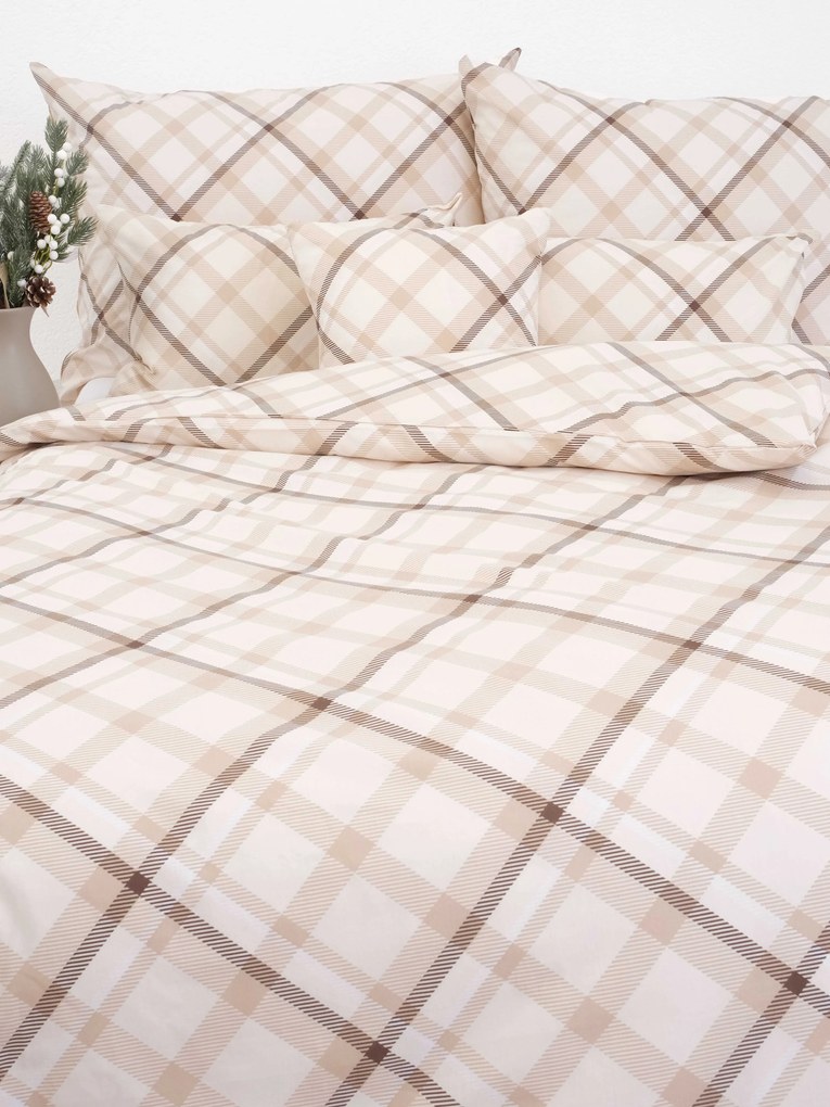 Bavlnené obliečky Renforcé – Káro krémové