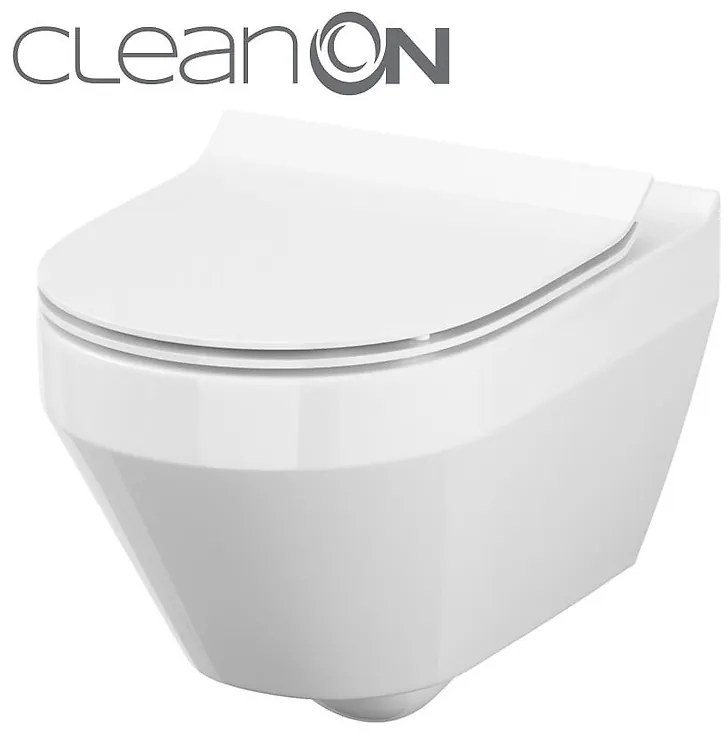 Cersanit Crea WC misa závesná oválna so sedátkom CleanOn, biela, S701-212