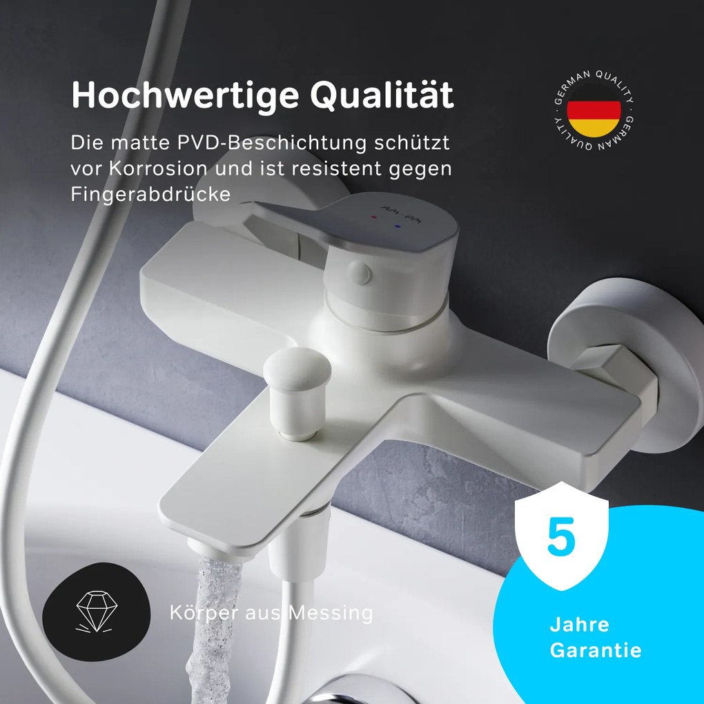 Vaňová a sprchová batéria AM.PM X-Joy FXA10033 jednopáková, biela