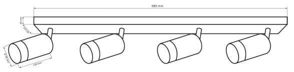 Bodové svietidlo ARRAS 4xGU10/10W/230V čierna