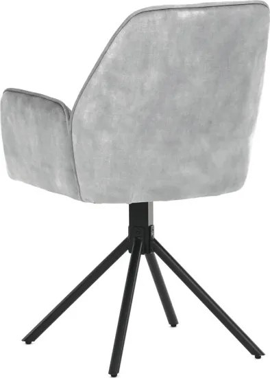 Jedálenská stolička zamatová, sivá HC-511 SIL4