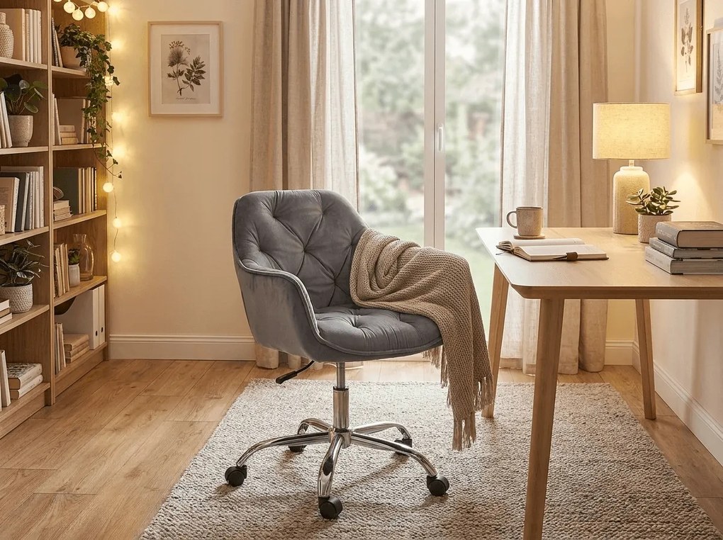 Kancelárske kreslo Q-190 VELVET, sivé