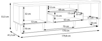 Televízny stolík VIRO hnedá/béžová