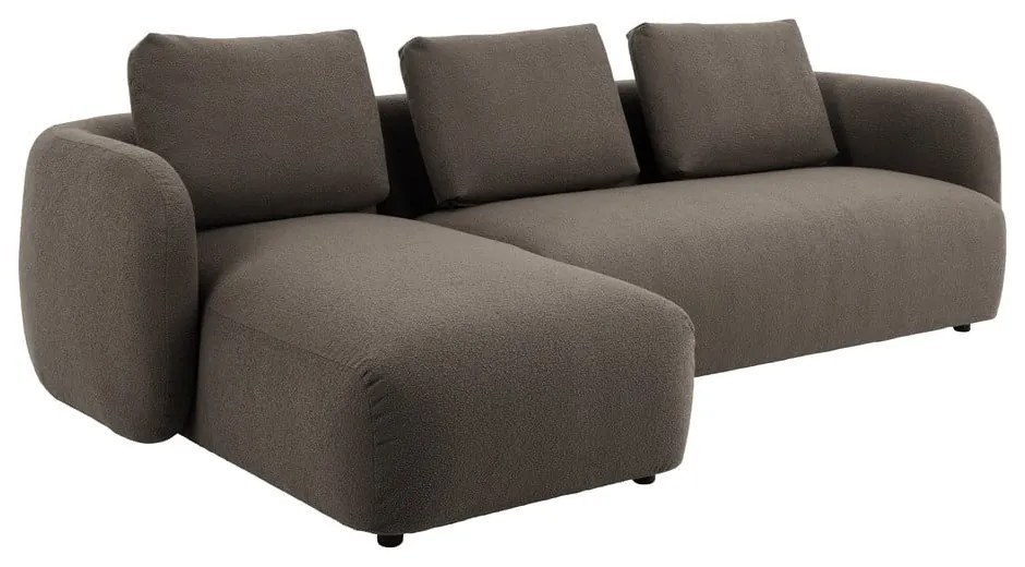 Sivohnedá rohová pohovka z textílie buklé (ľavý roh) Imola – Bonami Selection