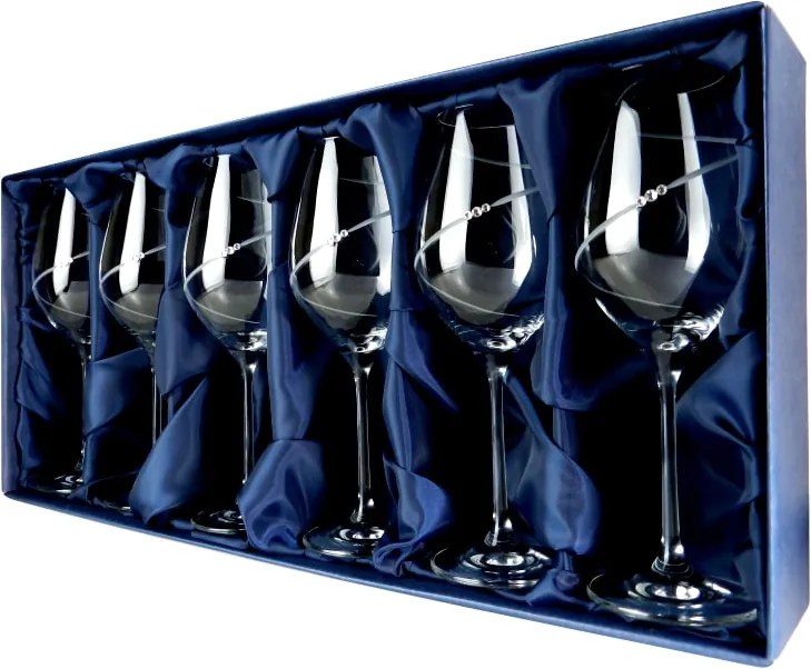 ELITE GLASS Silhouette - poháre na víno so Swarovski® Elements | sada 6 ks