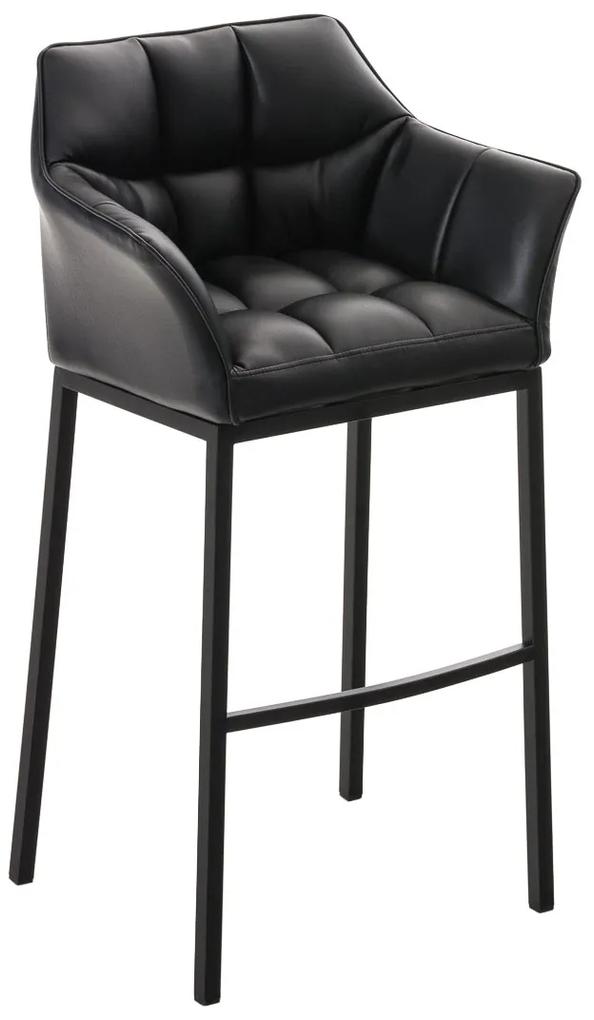 Barová stolička Damas B4 ~ koženka, čierny rám - Čierna