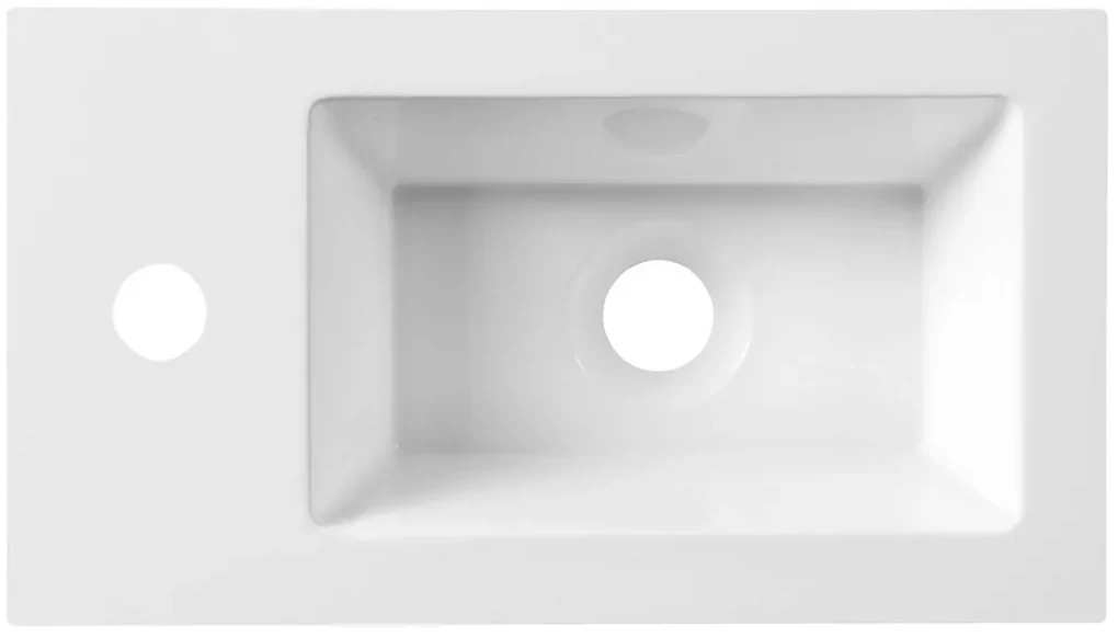 Aqualine Aqualine, Umývadlo 40x22cm, liaty mramor, biela, LM420