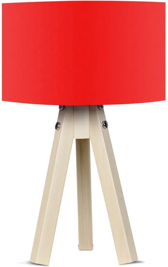 Stolová lampa s červeným tienidlom Kate Louise Naturel