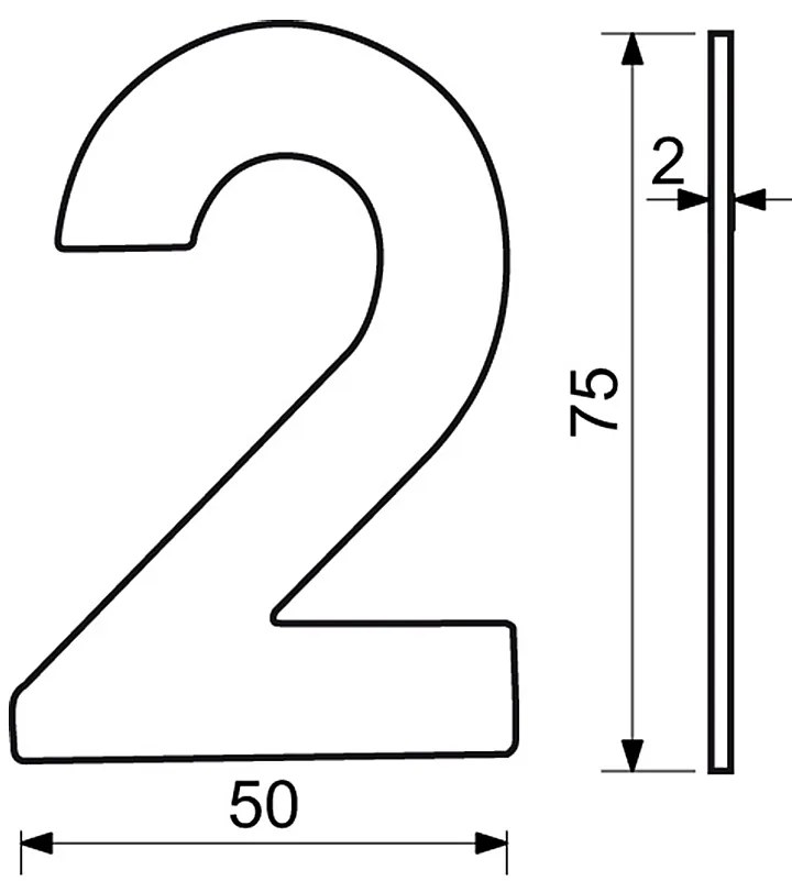 Nerezové číslo v plochom „2D“ prevedení RICHTER RN.75L, 4, RICHTER Nerez matný