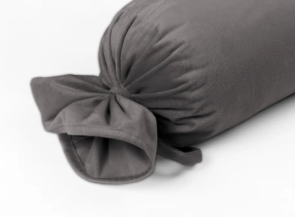 Biante Zamatový vankúš valec bonbon Velvet Prémium SVP-017 Tmavo sivý 15x80 cm