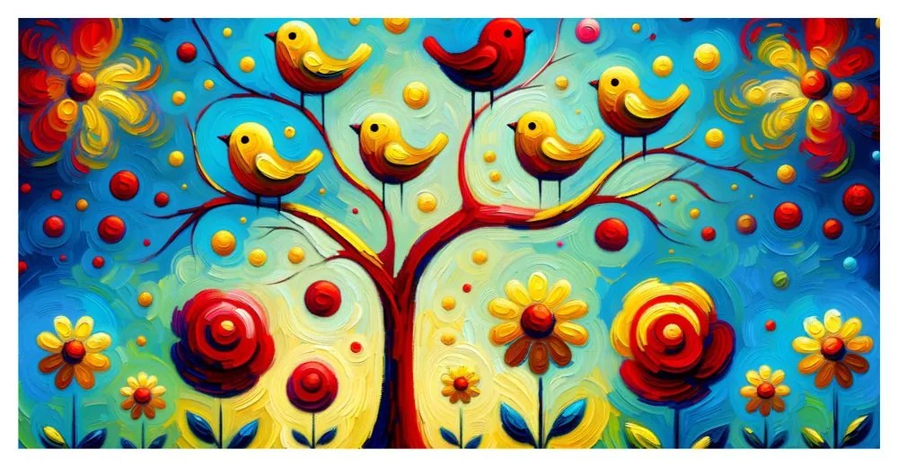 Obraz farebný strom života