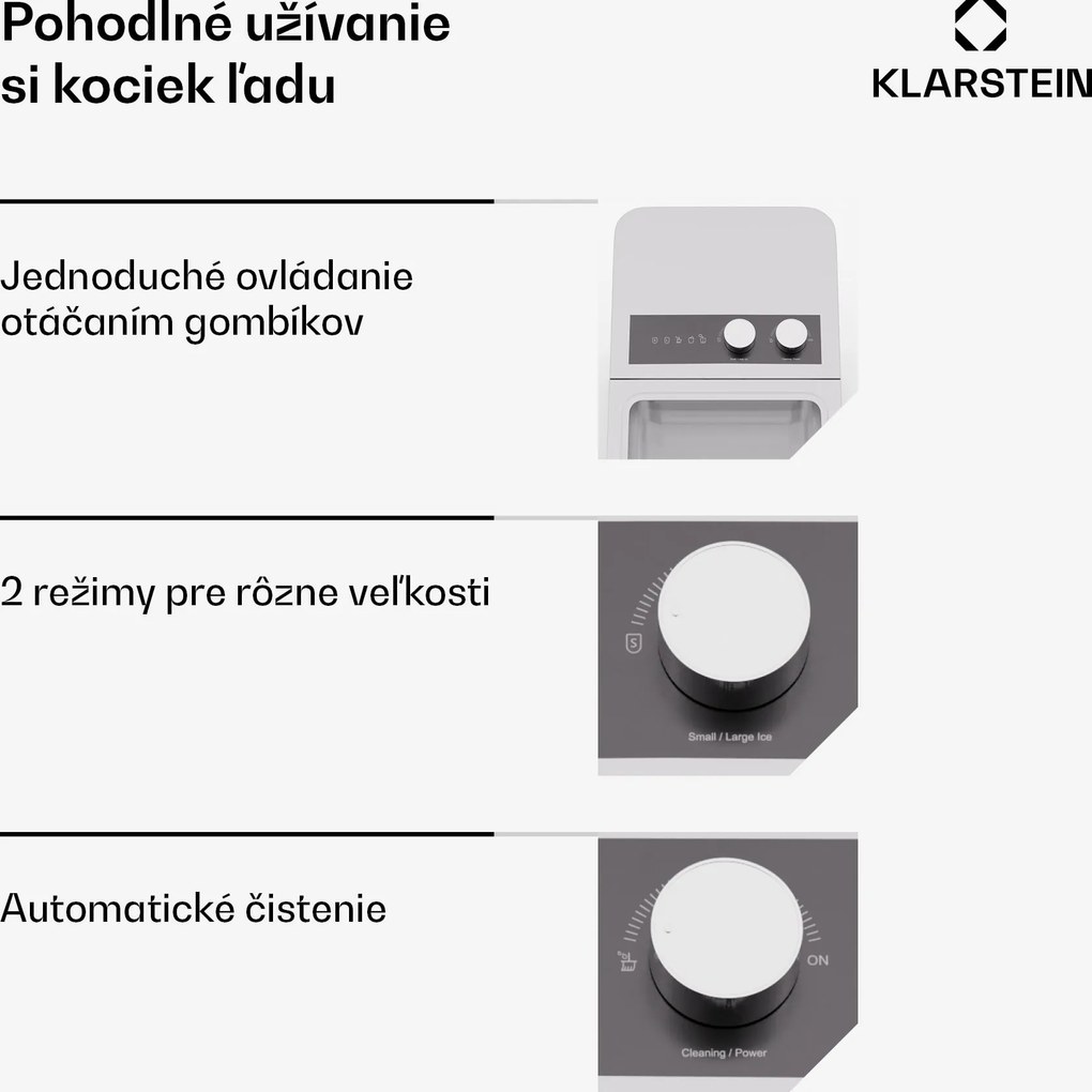 Klarstein IceCraft zmrzlinovač | 2 režimy | 1,3 l studenej vody | automatické čistenie | 12 kg/24 h