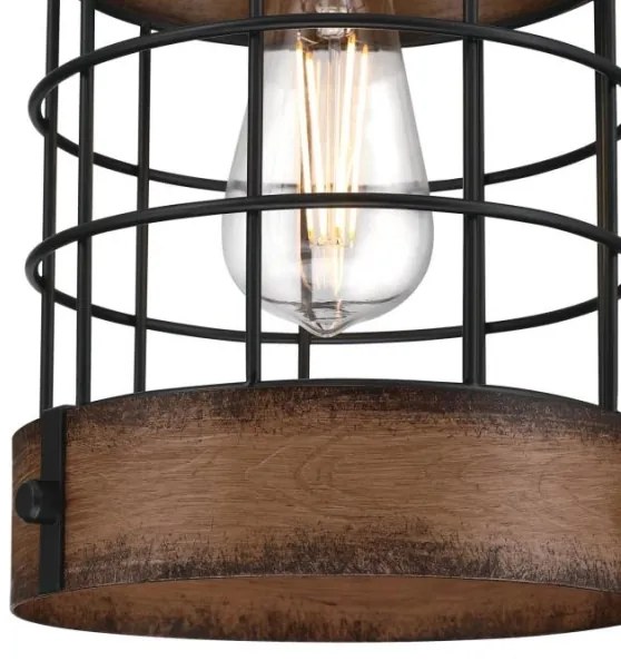 Westinghouse 61179 - Závesný luster so lankom LANGSTON 1xE27/60W/230V priemer 19 cm barnwood