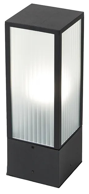 Inteligentná vonkajšia stojaca lampa čierna s rebrovaným sklom 40 cm vrátane WiFi A60 - Charlois