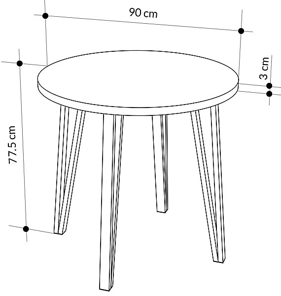 Okrúhly jedálenský stôl Houseland Xana 90 cm dub Castello medový