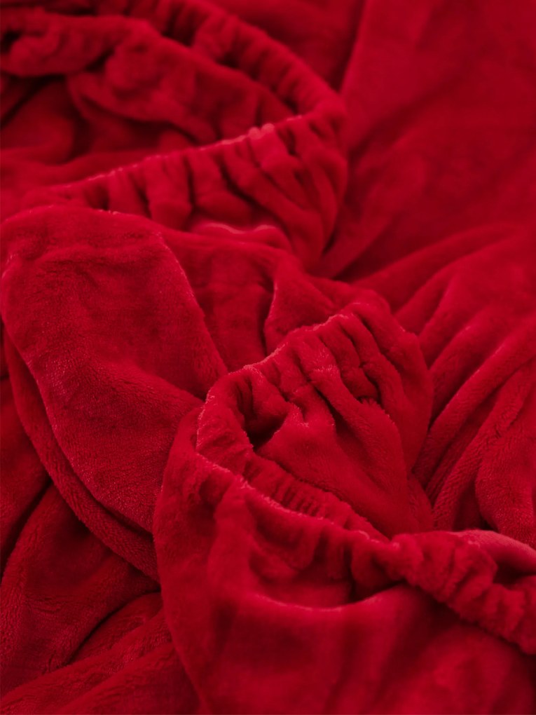 Plachta mikroplyš 220 × 200 cm – tmavo červená