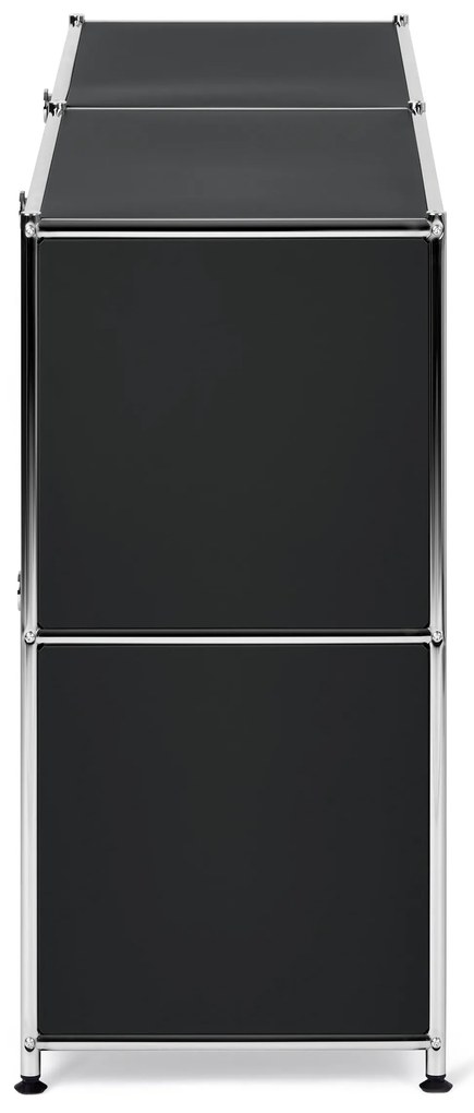 Odkladacia skrinka »CN3« so štyrmi výklopnými doskami, čierna