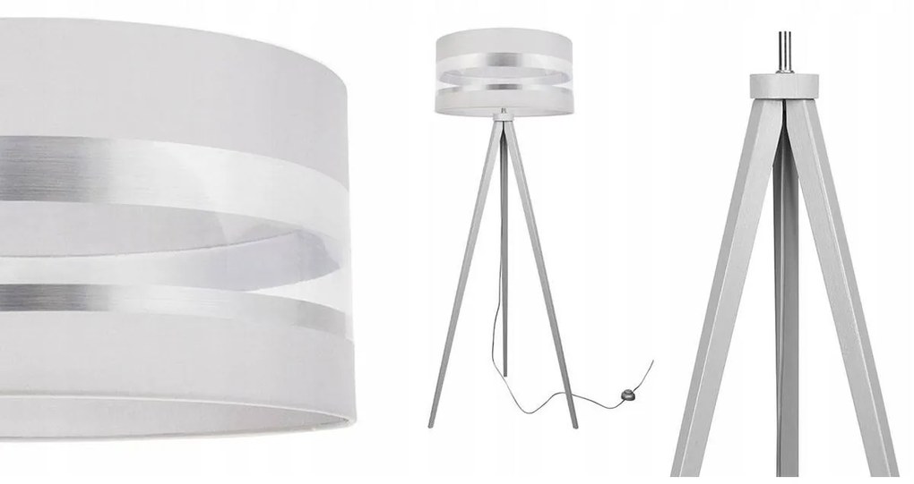 Stojacia lampa Intense Chrome, 1x textilné tienidlo (výber zo 6 farieb), (výber z 5 farieb konštrukcie), (fi 40cm)