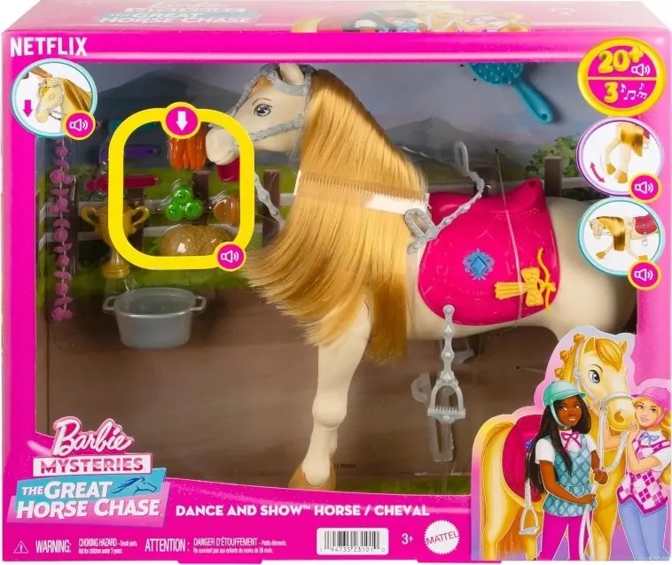 Mattel Barbie Tancujúci kôň so zvukmi a doplnkami HXJ42