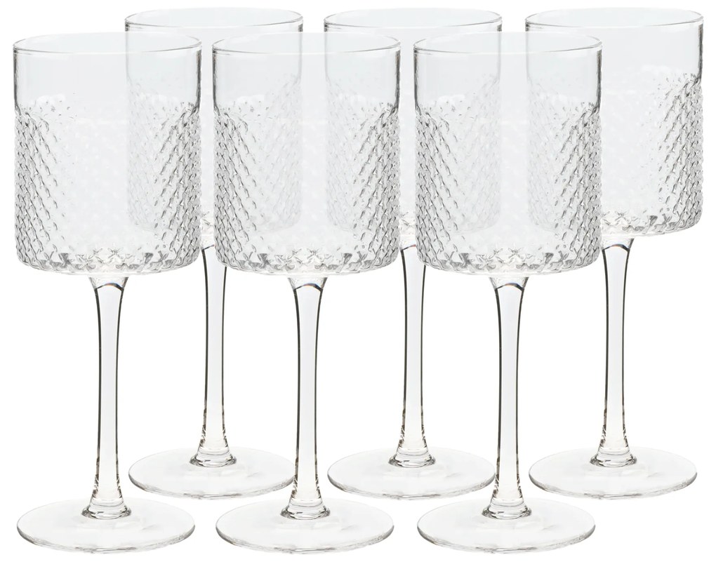 Poháre na víno, set 6 ks, 410 ml, číra, AVEIRO TYP 2