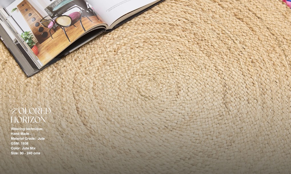 Ručne viazaný kusový koberec Lorne J 33 Natural kruh, 180x180 (priemer) kruh, viacfarebná, chodba / predsieň, Diamond Carpets India