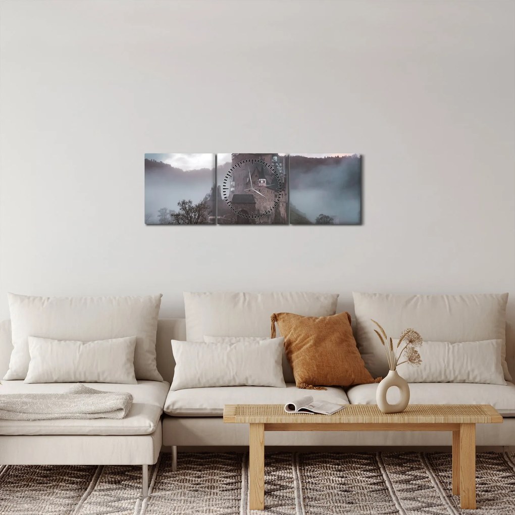 Obraz - Eltz Castle, Nemecko (s hodinami) (90x30 cm)