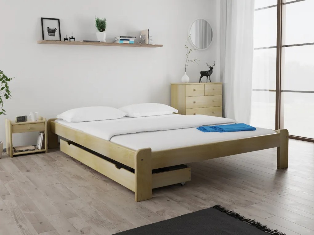 Posteľ Ada 160 x 200 cm, borovica Rošt: S latkovým roštom, Matrac: Matrac Somnia 18 cm