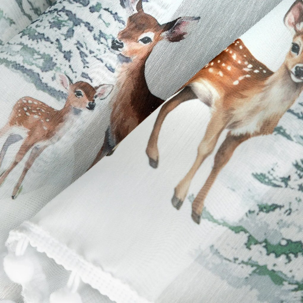 KRÁTKA VIANOČNÁ ZÁCLONA NA PÁSKE XMAS18 150X40 CM VZOROVANÁ