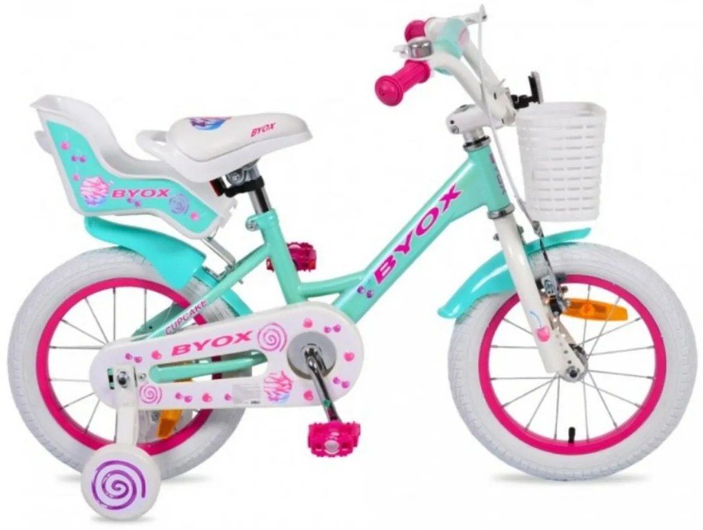 Byox Detský bicykel Cup Cake, tyrkys/ružové, CMB23