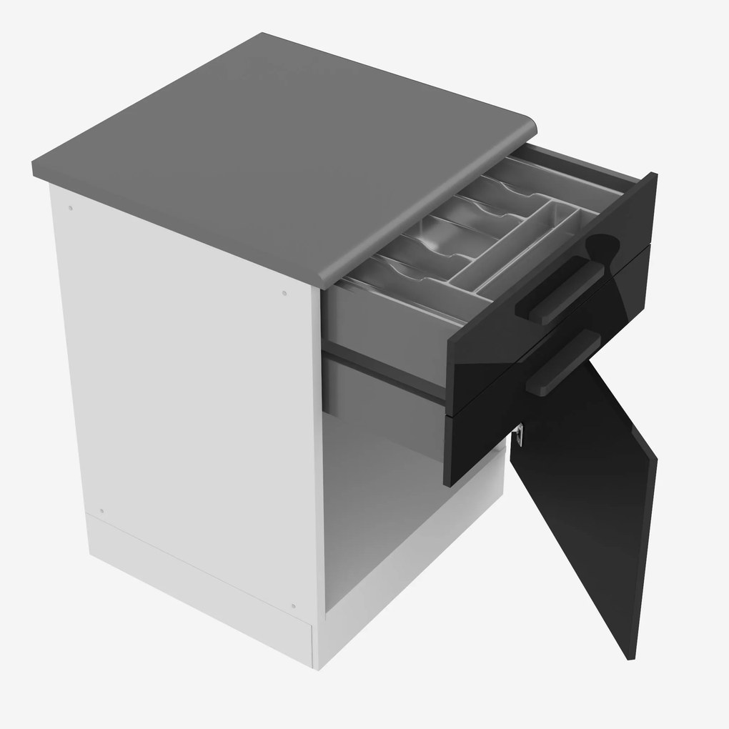 Kuchynská skrinka spodná 60 cm šuflíky INF SDSZ60WS/0/WT/B/B/B1/PP