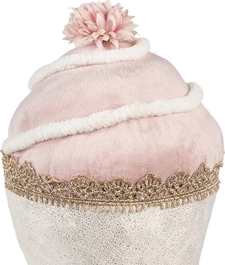 Dekorácia ružová zamatová torta Muffin pink - Ø 11*16 cm
