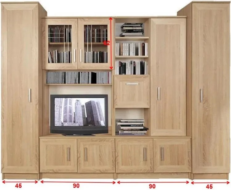 Obývacia stena Kuba, dub sonoma