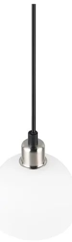 Závesné svietidlo so skleneným tienidlom v bielo-striebornej farbe ø 12 cm Molly – Reality