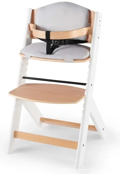 KINDERKRAFT - Detská jedálenská stolička ENOCK s polstrovaním šedá/biela