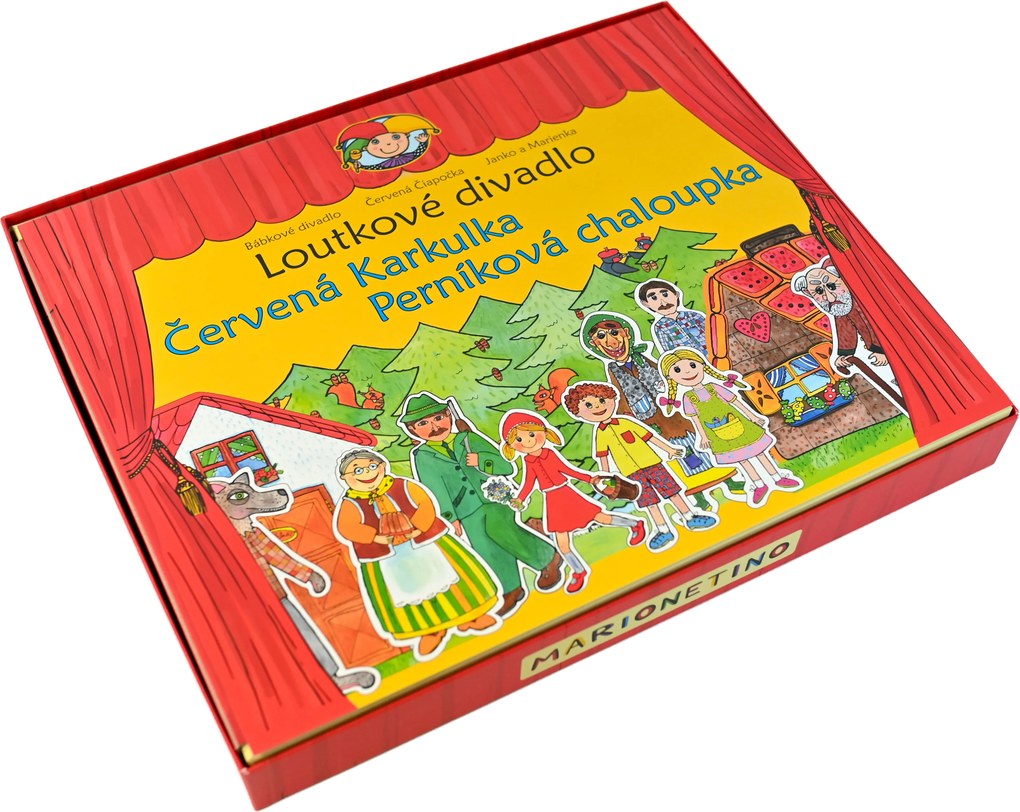 MARIONETINO Bábkové divadlo – Červená Čiapočka a Janko a Marienka (kompletný set, 9 bábok)