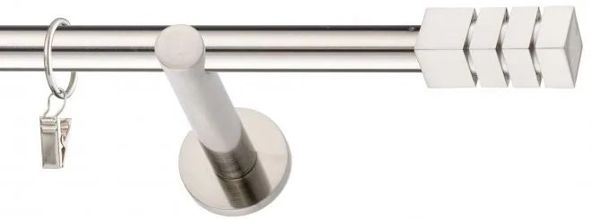 Dekorstudio Niklová jednoradová garniža NORDIC 19mm Dĺžka: 400cm, Typ uchytenia: Držiak modern, Typ príslušenstva: Krúžky tiché so štipcami