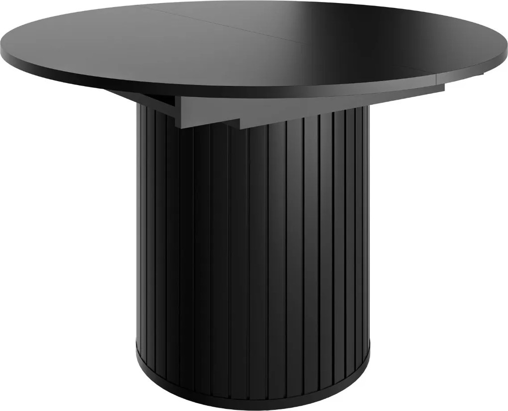 Rozkladací okrúhly stôl Zante ZA9 120–160 cm čierny