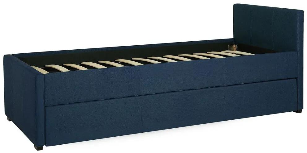 Rozkladacia čalúnená posteľ 80 x 200 cm modrá MARMANDE Beliani