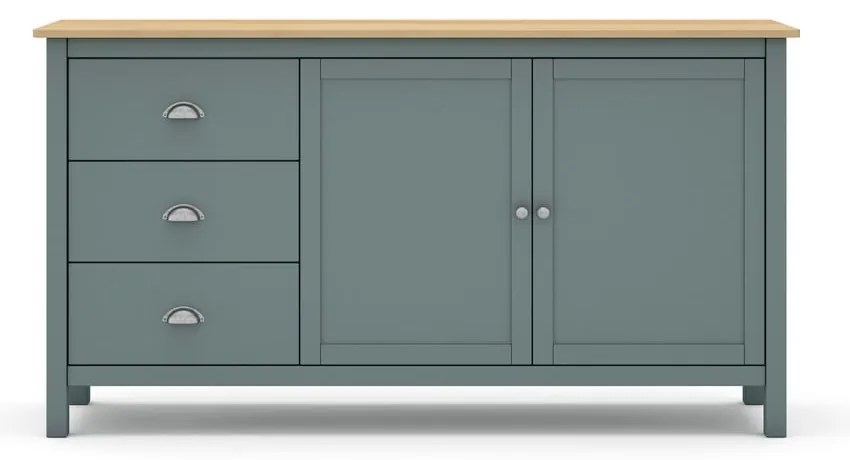 Komoda sivozelená z borovicového dreva 150x80x40 cm Misti – Marckeric
