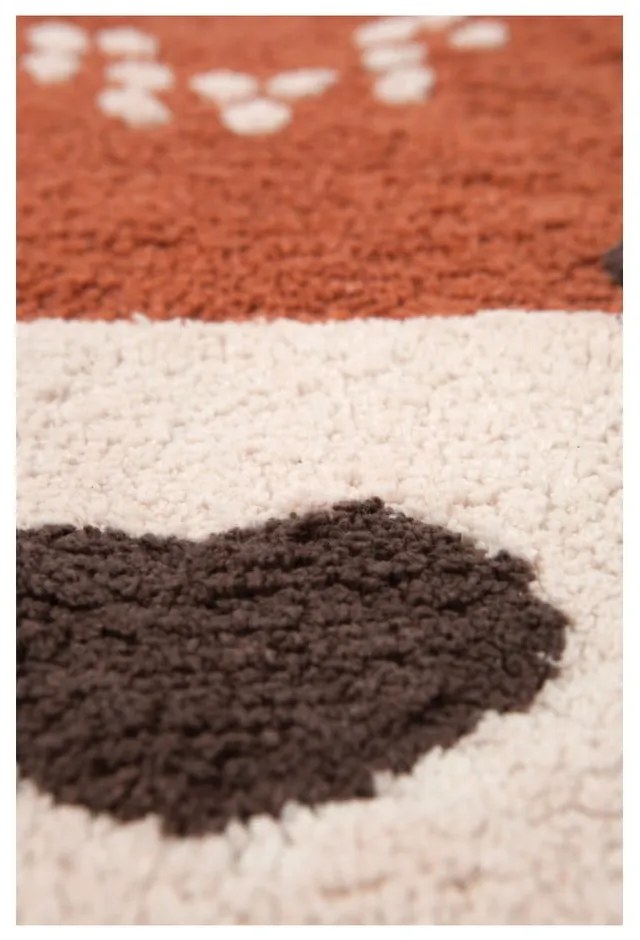 Gaštanovohnedý bavlnený koberec Nattiot Little Wolf, 70 x 110 cm