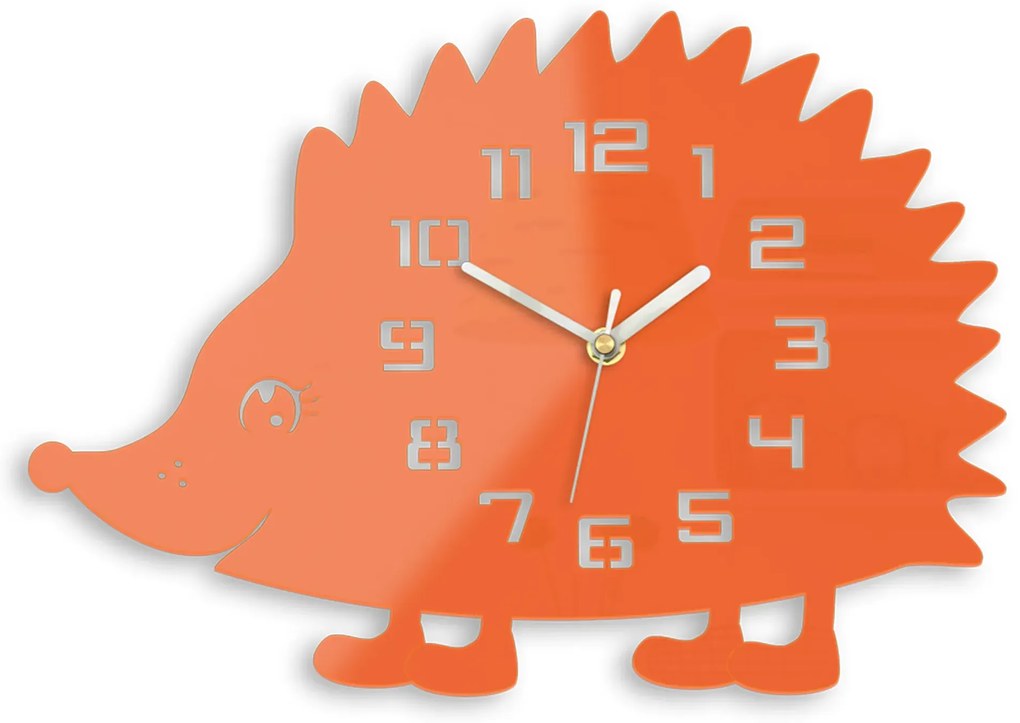 Nástenné hodiny Jež 34 cm oranžové
