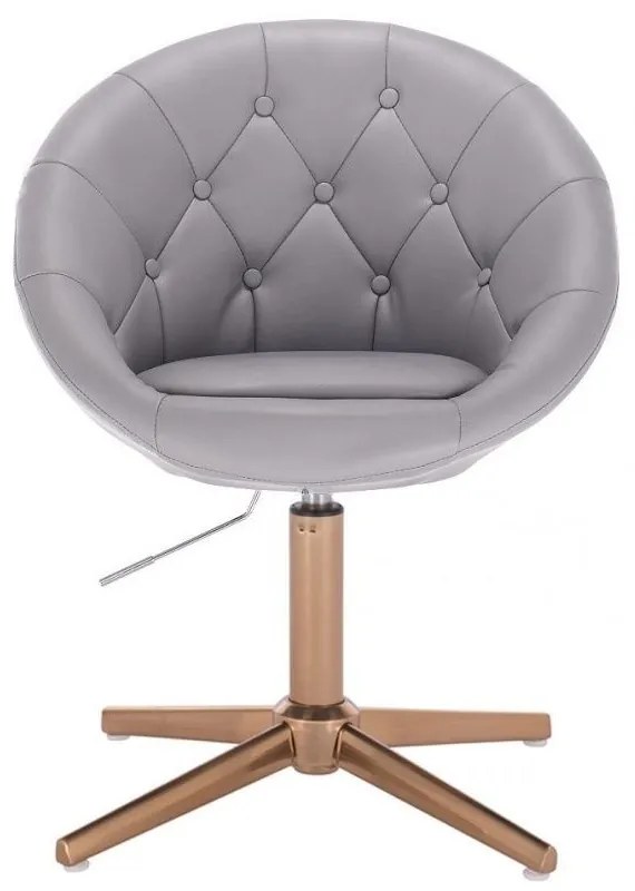 LuxuryForm DESIGN Kreslo VERA na zlatom kríži - šedé
