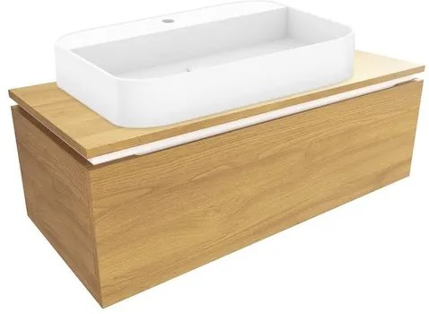 Kúpeľňová skrinka s umývadlom a krycou doskou SAT Feel 100x30x46 cm dub medový mat SATFEEL100DMDU