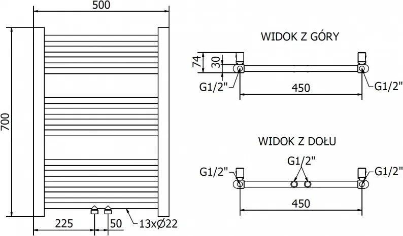 Mexen Mars, elektrické vykurovacie teleso 700 x 500 mm, 300 W, zlatá lesklá, W110-0700-500-2300-50